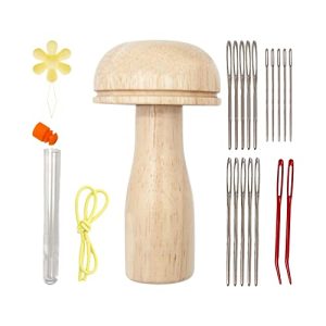 Darning Mushroom YWNYT Wooden Needle Thread Set Embroidery Accessories