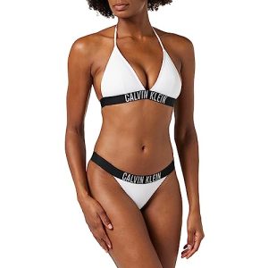 String-Bikini Calvin Klein Damen Bikinitop Triangel Gepolstert, Weiß
