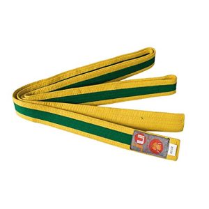 Taekwondo-Gürtel Ju-Sports Budogürtel gelb/grün/gelb Baumwolle