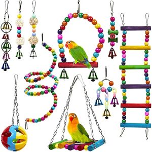 Vogelspielzeug AQH für Papageien, 10 Stück Schaukel