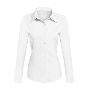 Weiße Blusen Toocool – Damenhemd Slim Fit Langarm Bluse Eng