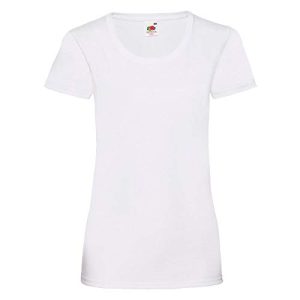 Weißes T-Shirt Damen Fruit of the Loom – Lady-Fit Valueweight T