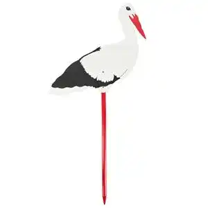Holzstorch Bieco XXL Storch Geburt für Draussen aus Holz 100 cm