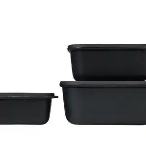 Schwarze Dose Mepal Multischüssel-Set Cirqula rechteckig 3-teilig