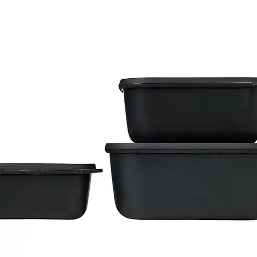 Schwarze Dose Mepal Multischüssel-Set Cirqula rechteckig 3-teilig