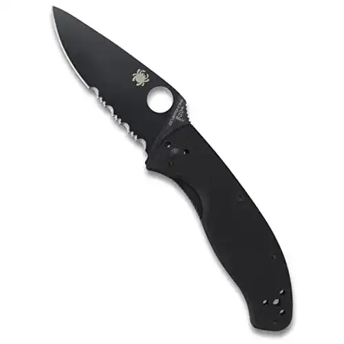 Spyderco-Messer Spyderco Men’s Tenacious Black Blade Serrated
