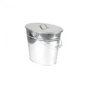 Ascheeimer Kamino-Flam Zink- mit Deckel – Kohleneimer groß, 24 l