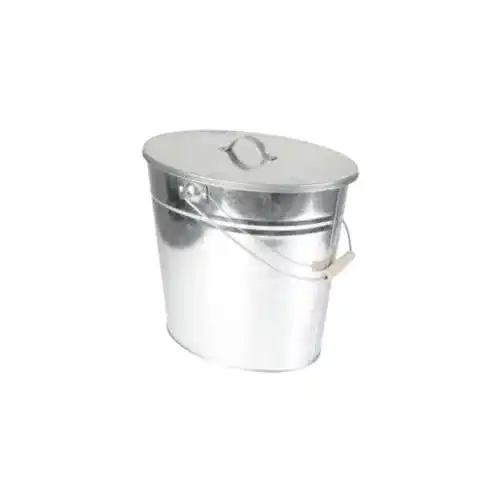 Ascheeimer Kamino-Flam Zink- mit Deckel – Kohleneimer groß, 24 l