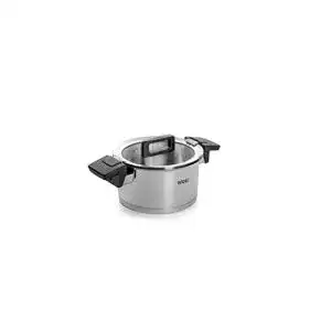 Woll-Töpfe Woll Edelstahl Kochtopf Induktion, Silber/rot