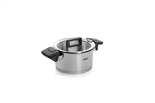 Woll-Töpfe Woll Edelstahl Kochtopf Induktion, Silber/rot