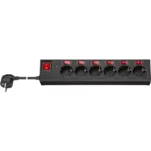 Steckdosenleiste (einzeln schaltbar) goobay 72567 6x, 1,5m Kabel