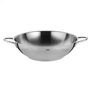 Wokpfanne Silit Wok 32 cm, Edelstahl unbeschichtet, Induktion