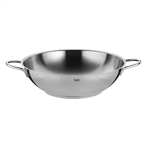 Wokpfanne Silit Wok 32 cm, Edelstahl unbeschichtet, Induktion