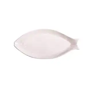 Fischteller DOITOOL Ovaler für die Küche, reinweiß, 1 Stück
