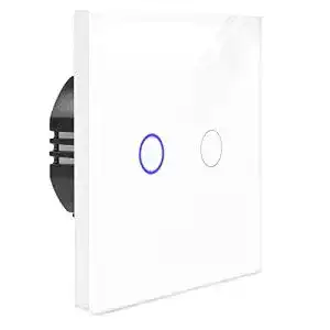 Touch-Lichtschalter Navaris 2-fach mit Montagematerial Glas Panel