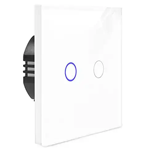 Touch-Lichtschalter Navaris 2-fach mit Montagematerial Glas Panel
