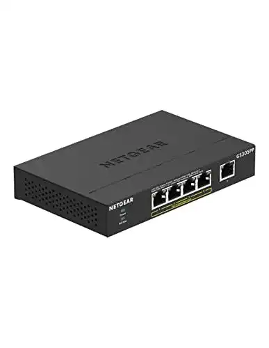5-Port-Switch Netgear GS305PP PoE Switch 4 Port Gigabit Ethernet