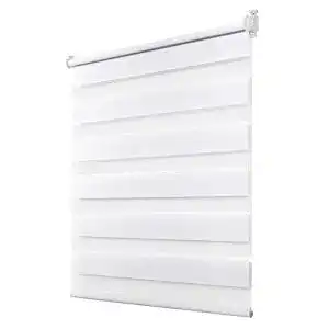 Doppelrollo Deswell Klemmfix ohne Bohren 90 x 120 cm, Weiß