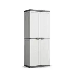 Gartenschrank Kis Kunststoffschrank “Jolly” hoch, weiß/grau