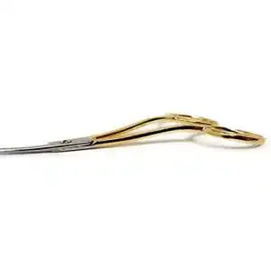 Stickschere MADEIRA vergoldet, 2-fach gebogen, 10 cm lang