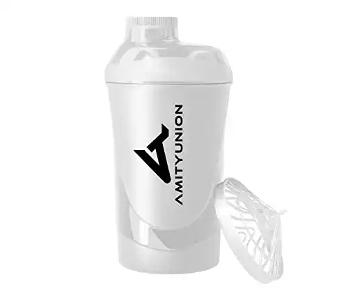 Eiweiß-Shaker AMITYUNION Protein Shaker Weiß Deluxe 800 ml