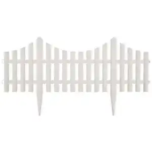Beetumrandung vidaXL 17x Gartenzaun 10m Weiß Beeteinfassung