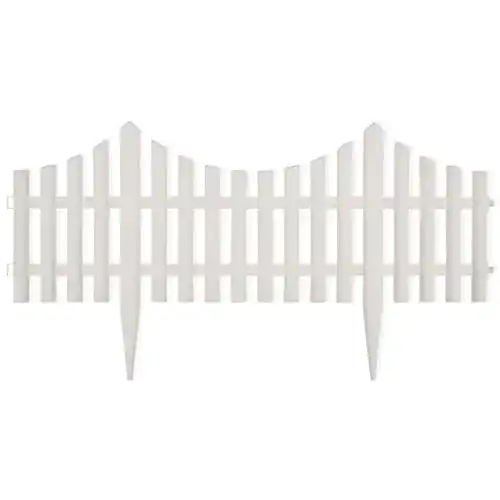 Beetumrandung vidaXL 17x Gartenzaun 10m Weiß Beeteinfassung