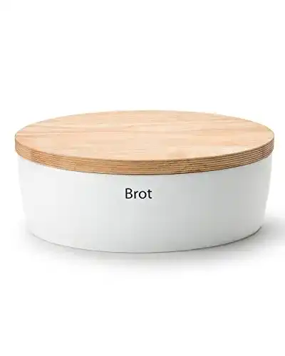 Brotkasten (Keramik) Continenta Brottopf oval mit Holzdeckel