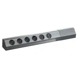 Ecksteckdose Bachmann CASIA 4x Schutzkontakt, Schalter, Edelstahl