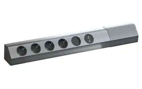 Ecksteckdose Bachmann CASIA 4x Schutzkontakt, Schalter, Edelstahl