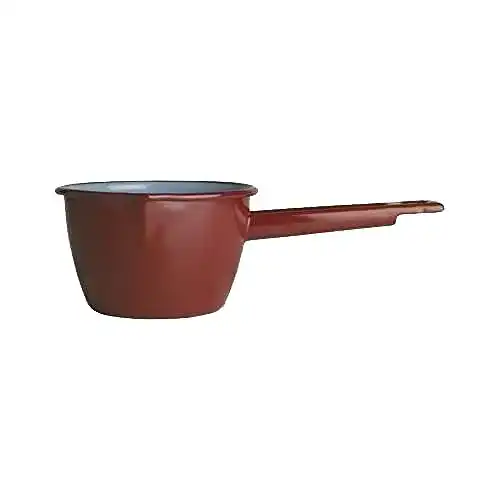 Kasserolle IBILI Stiel konisch 16 cm aus emailliertem Stahl, braun