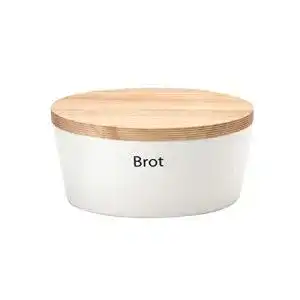 Brotkasten Continenta 1012325010 Brottopf mit Holzdeckel, oval