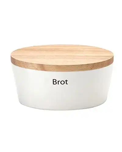 Brotkasten Continenta 1012325010 Brottopf mit Holzdeckel, oval