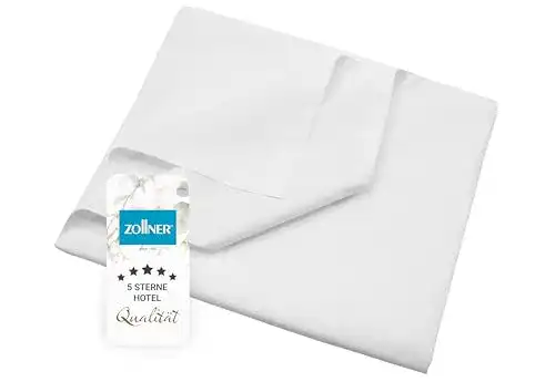 Bettlaken ZOLLNER Betttuch, Tischdecke in weiß 150x260cm