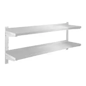 Wandregal Royal Catering RCWR-140.2 Edelstahl Zwei Ablagen