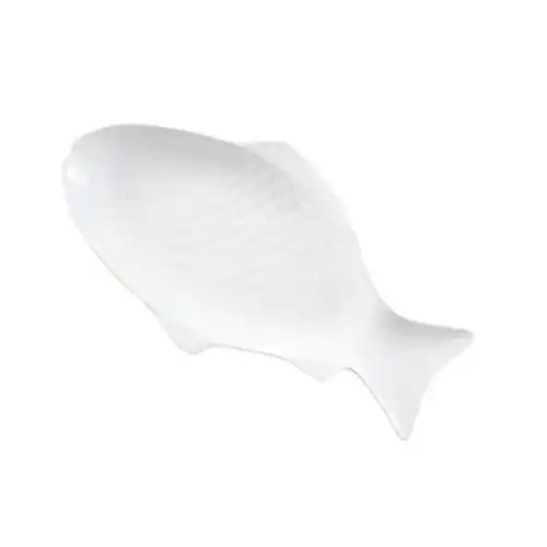 Fischteller HEMOTON Fischform Servierplatte 15 Zoll Weiß