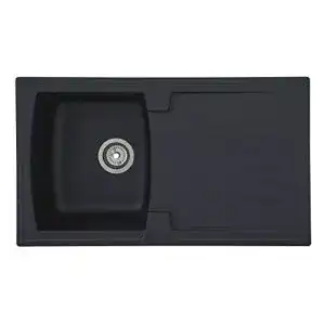 Spülbecken (schwarz) respekta Mineralite Einbauspüle 86 cm