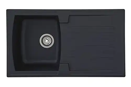 Spülbecken (schwarz) respekta Mineralite Einbauspüle 86 cm