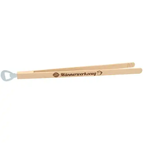 Grillzange Holz Spruchreif · XXL Grillzange mit Flaschenöffner