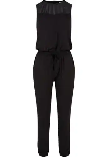 Jumpsuit Urban Classics Damen Ladies Tech Mesh Long, Schwarz