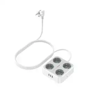 Tessan-USB-Steckdose TESSAN Mehrfachsteckdose mit USB, 4fach