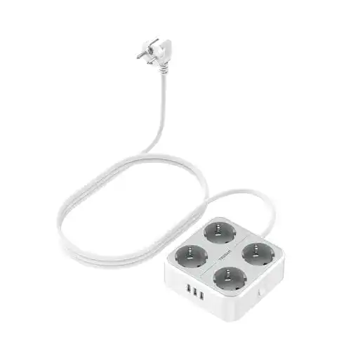 Tessan-USB-Steckdose TESSAN Mehrfachsteckdose mit USB, 4fach