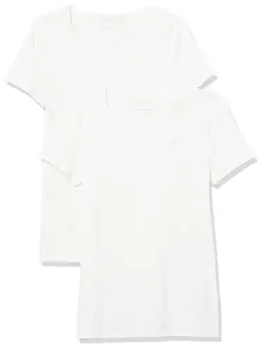 Weißes T-Shirt Damen Amazon Essentials Damen Kurzärmelig