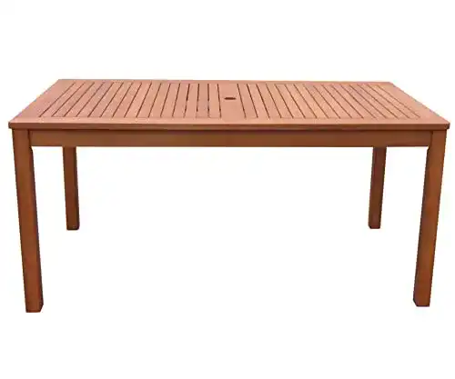 Gartentisch (Holz) GRASEKAMP Qualität seit 1972, 160x90cm Natur