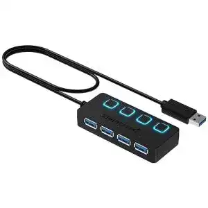 USB-Hub Sabrent USB HUB, 4-Port, USB 3.0 Hub, Power Schalter