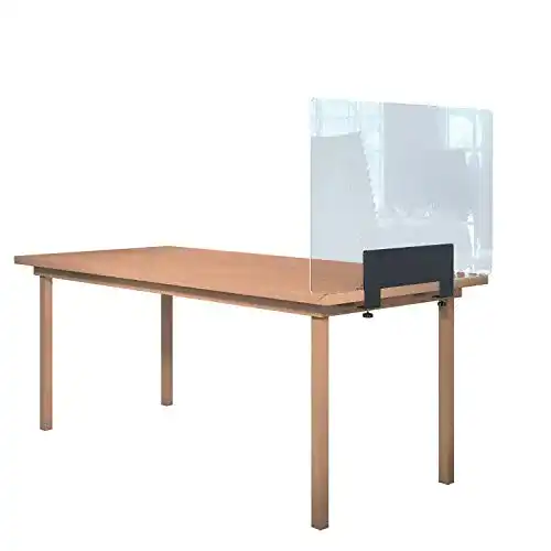 Acrylglas-Spuckschutz Rulopak Glastrennwand Plexiglas mit Tisch