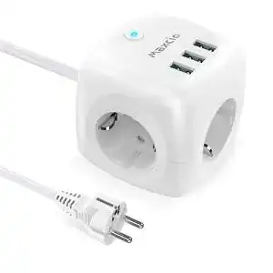 Steckdosenwürfel Maxcio USB, Mehrfachsteckdose Cube 3 Fach