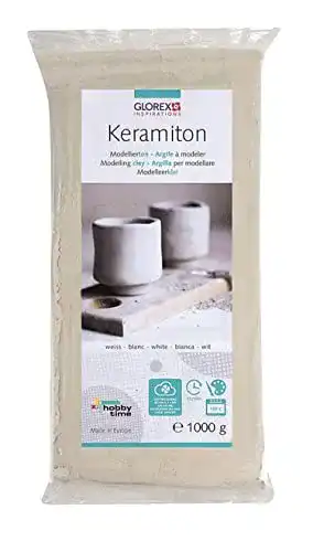 Modelliermasse Glorex 61780702 6 1780 702 Keramiton weiß, 1 kg