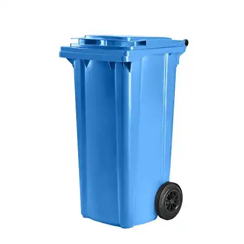 Altpapiertonne Bauer Mülltonne mit 2 Rädern und Deckel
