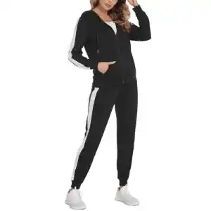 Trainingsanzug Damen Parabler Set Schwarz Jogginganzug Jogger
